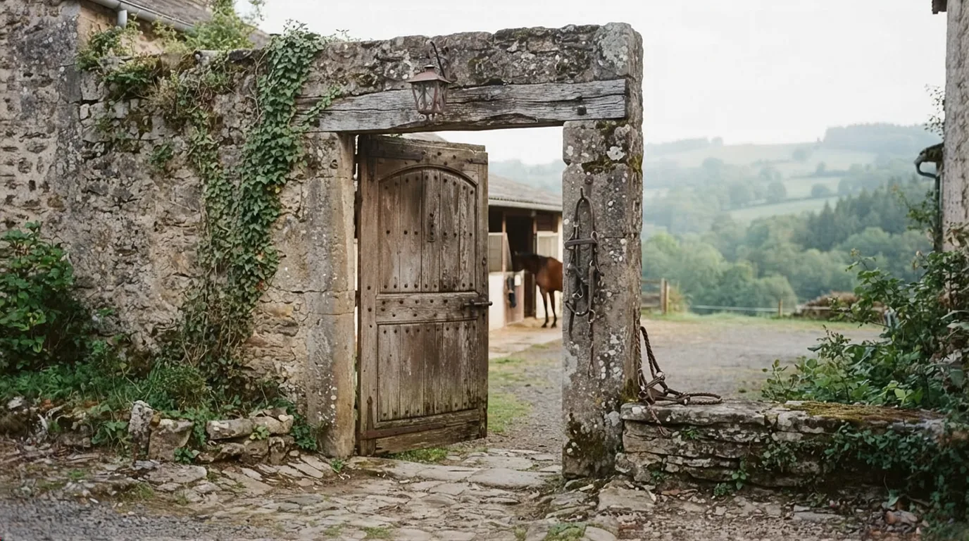 Entrée du Haras du Mazet, centre équestre à Beyssac